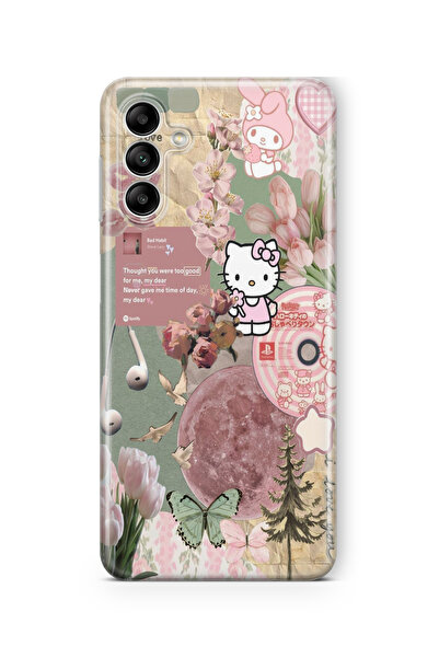 Multitronic Samsung Galaxy S25 Uyumlu Hello Kitty Kolaj Tasarım Baskılı Şeffa...