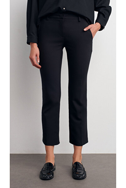 TUĞBALİ Women's Black Color Crop Pants