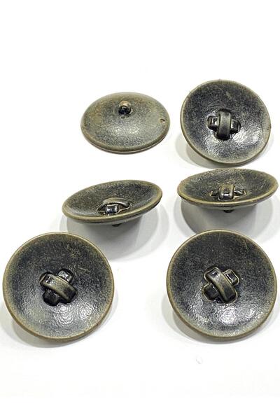 karantuhafiye Ιταλικό vintage κουμπί μεγάλου μεγέθους / Σετ 6 τεμαχίων / 3,5 cm / Χακί