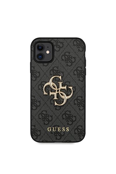 Guess Θήκη για iPhone 11, Σκληρή θήκη 4G με μεγάλο μεταλλικό λογότυπο, Λεπτή προστασία, Συμβατή, Γκρι