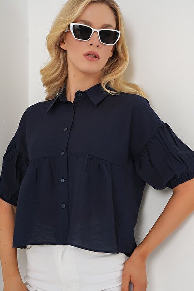 Hiccup Bdart Loose Fit Button down Short Shirt