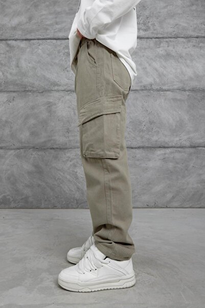 NOMARC Πράσινο W11 Gabardine υφασμάτινο τζιν παντελόνι με τσέπες Cargo