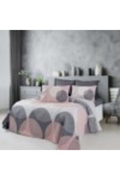 Cotton Box Cuvertura subtire pat dublu 200x230cm, Cotton Box, Leron Gri/ Roz