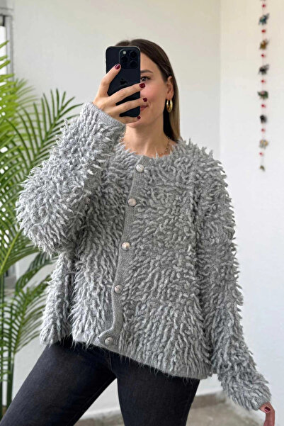 Kubos Moda Crew Neck Knitwear Gray Fringed Knitwear