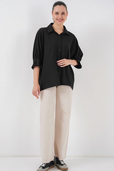 Hiccup Cămașă largi din amestec de in cu flori BDART