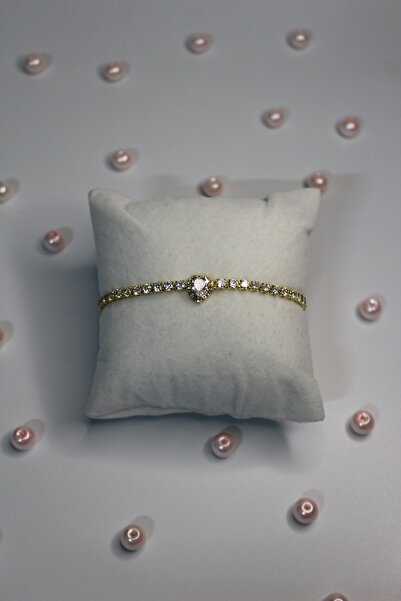 Nefi Jewelry سوار على شكل قلب ذهبي اللون
