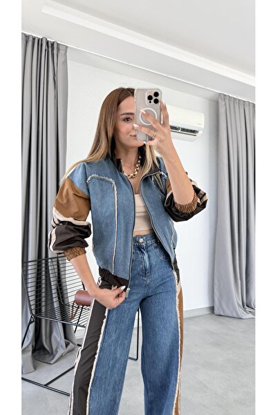 pelin yıldız butik Paraşüt Kumaş Püsküllü Denim Takım