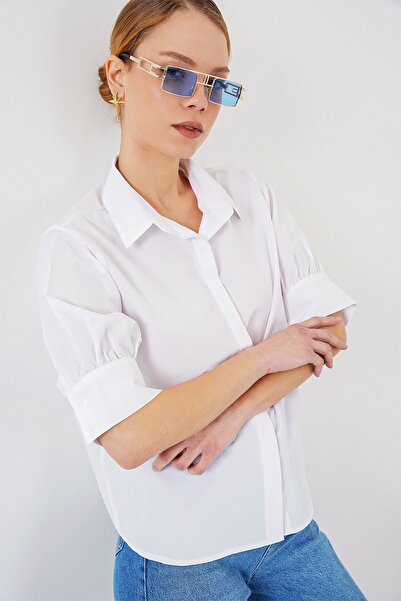 Hiccup Cămașă din poplin cu nasturi BDART și guler de cămașă