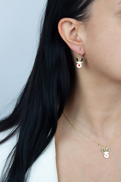 Liveyn Design مجموعة أقراط قلادة تحت عنوان عيد الميلاد