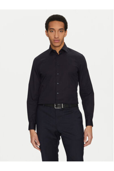Calvin Klein Ανδρικό Πουκάμισο K10K109509 Μπλε Σκούρο Μπλε