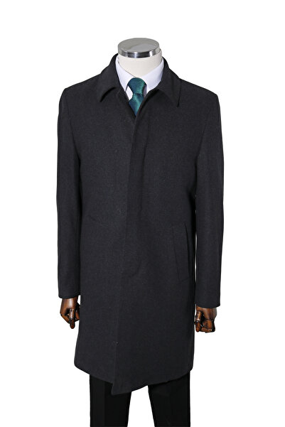 Globay Klasik Pamuklu Uzun Kaşe Kaban