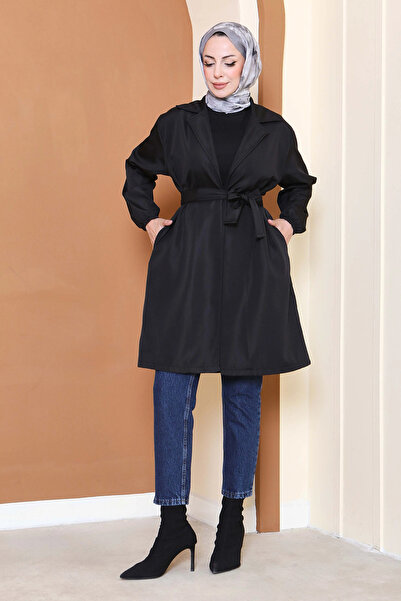 Butik Kuşaklı Kolu Lastikli Miranda Trençkot