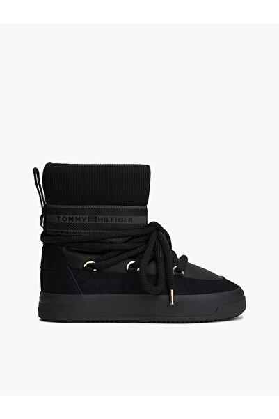 Tommy Hilfiger Kadın Marka Logolu Şık Görünüşlü Kış Kullanımına Uygun Siyah Bot & Bootie FW0FW08998