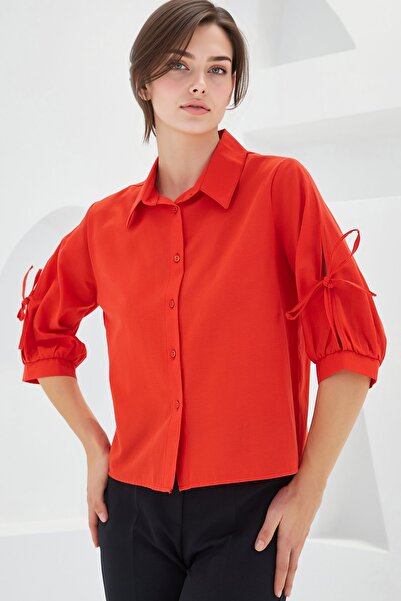 Hiccup Bdart Bow Detailed Short Shirt