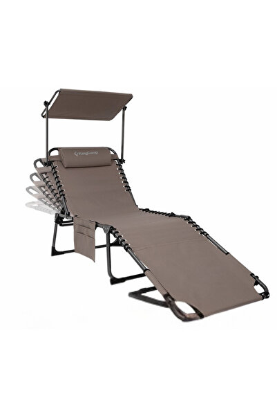 KINGCAMP Magnolia B10 Plus Hands-Free Premium 7 Kademeli Katlanır Şezlong Beige