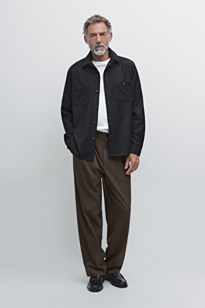 Massimo Dutti %100 yün flanel ince ceket