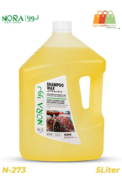 Nora شامبو وشمع السيارة فائق اللمعان N-273، رغوة تنظيف سميكة 5 لتر، متوازن ال...