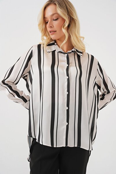 Hiccup Cămașă BDART cu mânecă lungă din satin cu închidere cu nasturi