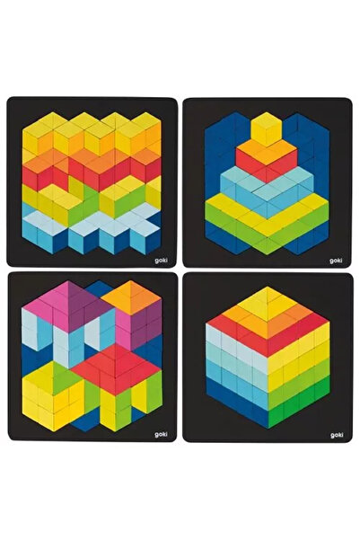 Goki Puzzle 3D din lemn pentru copii, 46 de piese,