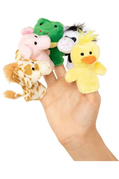 Goki Păpuși de deget cu animale, pentru copii, 1 an+, set de 6,