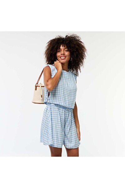KIABI Lightweight gingham shorts BLUE