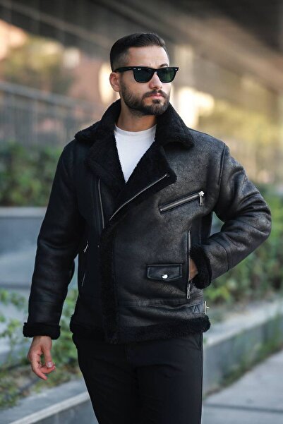 BASEL.CO Biker Fur Detailed Winter Coat