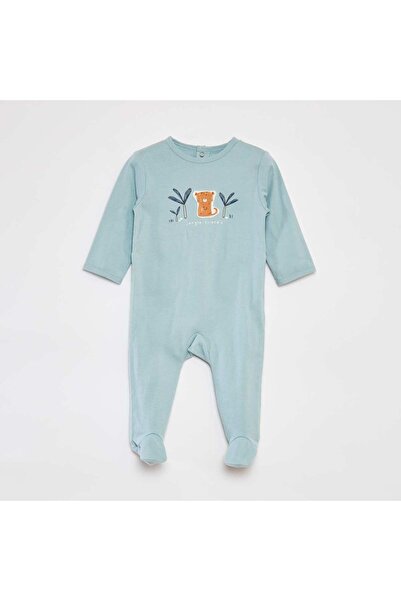 KIABI بدلة نوم منقوشة بأقدام باللون الأزرق