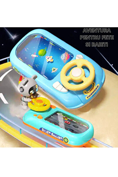 AVEO Masina Tip Simulator Pentru Copii Cu Volan, Realistica, Curse de masini, Pilot, Butoane Intuitive