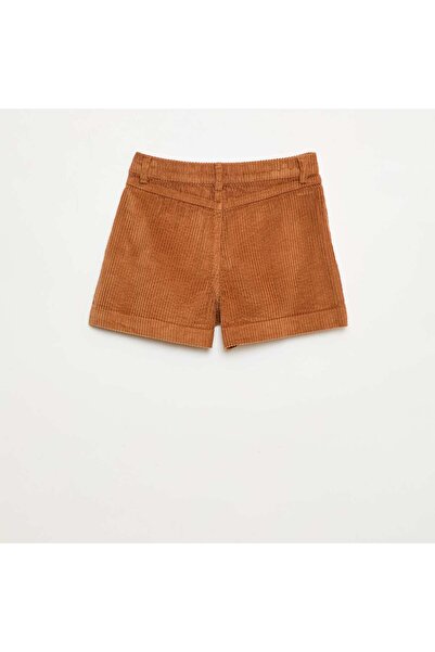 KIABI Corduroy Shorts with 2 Patch Pockets BROWN