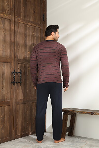 CALİA Χειμερινό ανδρικό σετ πιτζάμες με μακρυμάνικο γιακά με κουμπιά