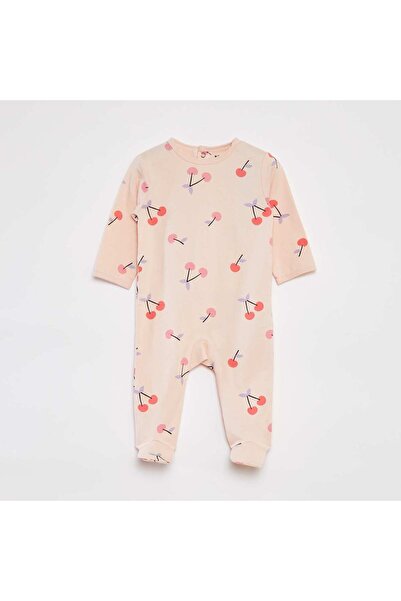 KIABI بدلة نوم منقوشة بأقدام باللون الوردي