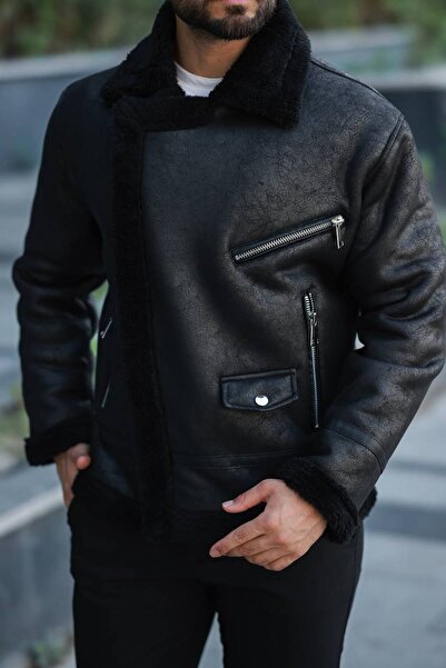 BASEL.CO Biker Fur Detailed Winter Coat