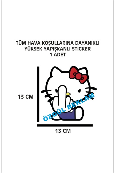 ÖZGÜL REKLAM Hello Sticker 1 ADET 13x13 Cm Su Geçirmez Yüksek Çözünürlüklü Ar...