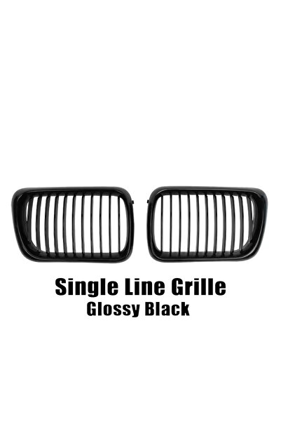Choice شبك أمامي مزدوج الخط من XVIP بلون أسود لامع واحد لسيارة BMW E36 LCI موديل 1996-1