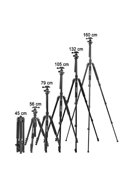 zomei Professional Tripod 58 - 160 cm Aluminum with Ball Head and Quick Release System