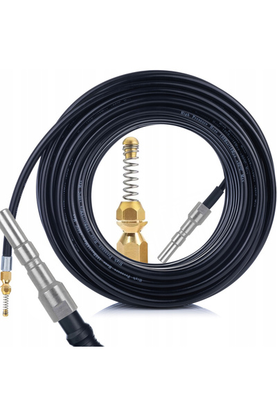 Rosfix Furtun Canalizare 10M cu Duza Arc | Compatibil cu Kranzle D12/Nilfisk KEW