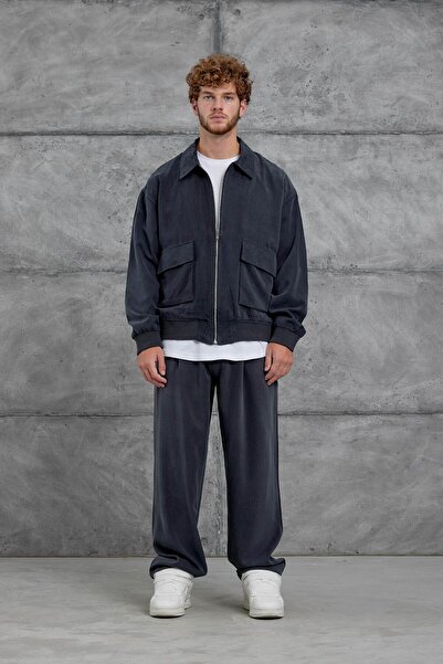 NOMARC طقم كبير الحجم من قماش مودال إنديجو 251