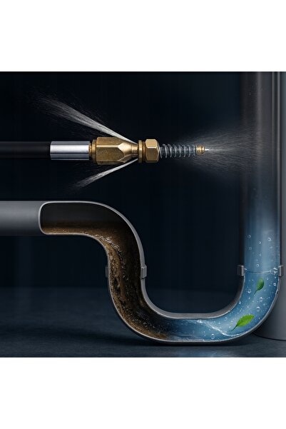 Rosfix 30M Sewer Hose with Arc Nozzle | Compatible with Black+Decker, Bosch N.T.