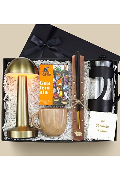 Trendmiya Masa Lambası & Kupa & Çubuk Tütsü & Filtre Kahve & French Press Pre...