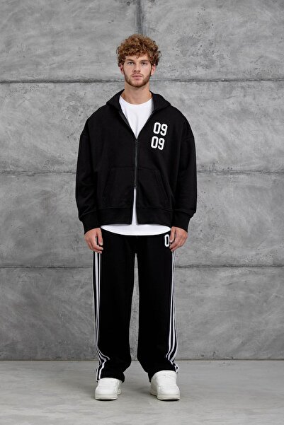 NOMARC Black 0909 Printed Oversize Tracksuit Set
