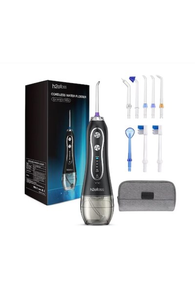 GermaNova Irigator oral portabil - rezistent la apă, moduri multiple, negru