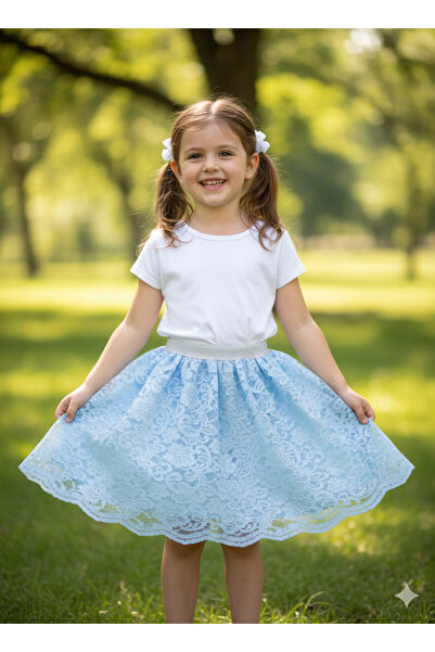FESSHERA KİDS Дівчача спідниця з мереживною талією на гумці та блискітками, стильний дизайн, для особливих днів та свят 29 жовтня, 23 квітня