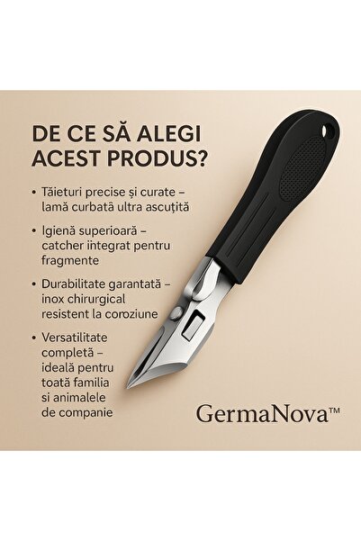GermaNova Unghiera Curbata Profesionala din Otel Inoxidabil, GermaNova™, cu Lama Ultra Ascutita