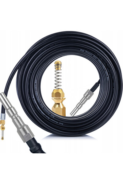 Rosfix Set Furtun Canalizare 30M + Duza Arc | Compatibil cu Kranzle D12, Nilfisk