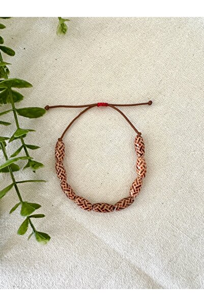 Atelier Çağla Cylinder Ethnic Wooden Bracelet