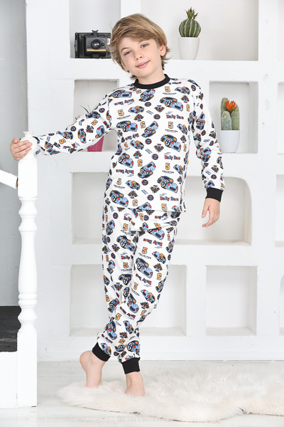 MODANINO Σετ πιτζάμες για αγόρια αυτοκίνητο με τύπωμα 1-7 ετών 12290
