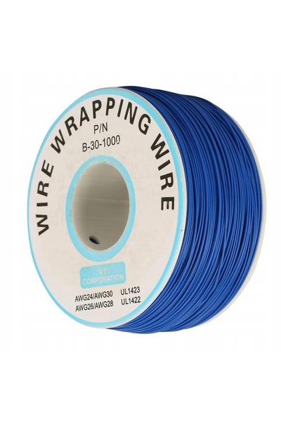 Rosfix Cablu Kynar 0.25mm Albastru 200M | Cupru Stagnat, 300V, Ø0.60mm