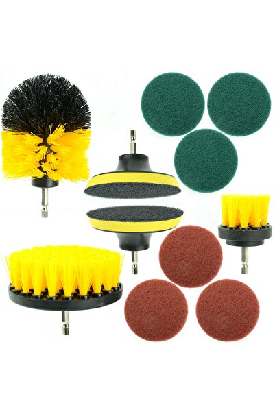 Rosfix Set Perii Curățare 12 Buc | Pentru Bormașină | Prindere 1/4" Universală