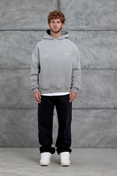 NOMARC Gray Esent Oversize Sweatshirt with Spray Detail