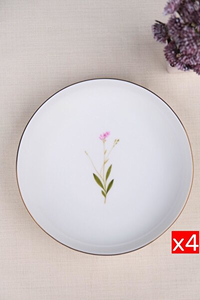 tabakevi Tabak Evi Porselen Natura Çuha Altın Yaldız Çukur Tabak 18,50cm 4 lü